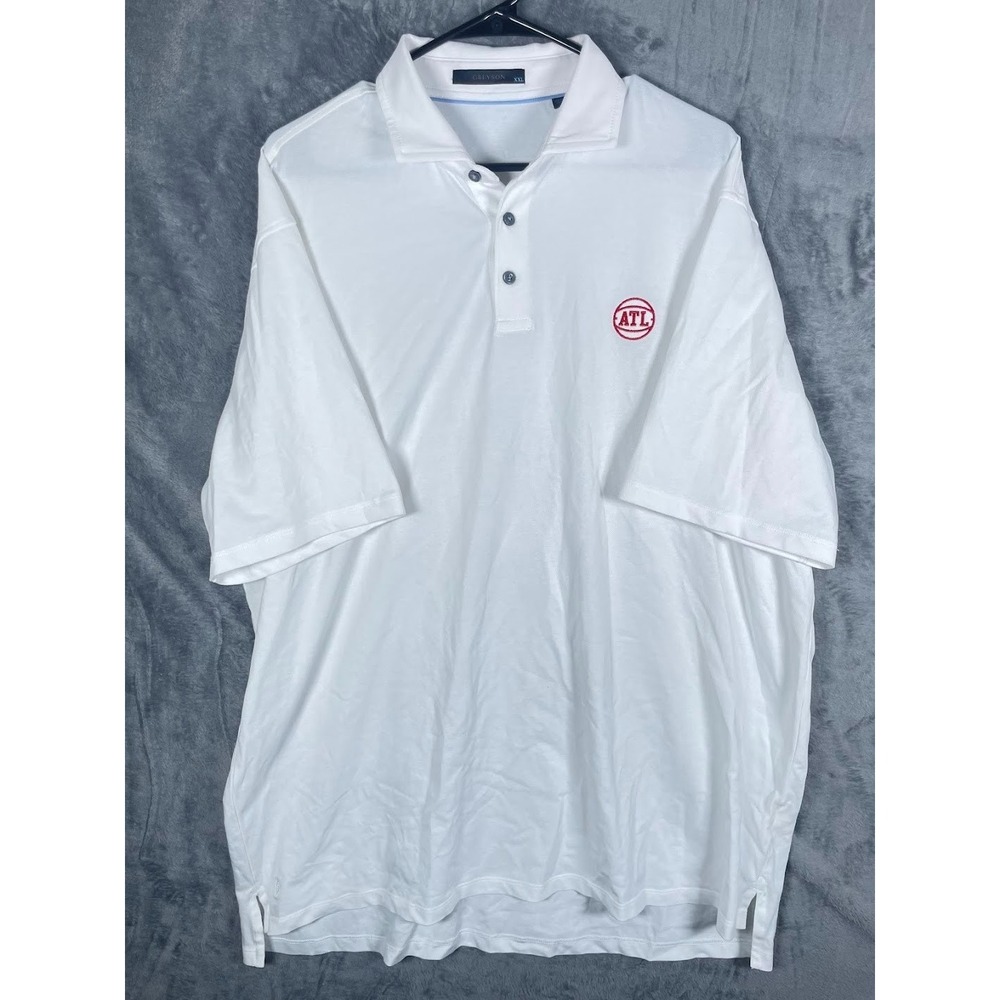 Greyson Atlanta Basketball Men's Golf Polo Shirt White Red Size XXL 2XL